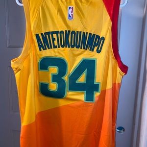 Giannis Antetokounmpo Yellow Milwaukee Bucks City Edition Swingman Jersey 18-19